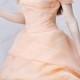 IS056 Fairy peach coral colored organza wedding dress discount