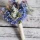 Lilac and Dusty Miller Wedding Bouquet - Rustic Wedding Bouquet