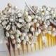 Vintage style bridal hair comb with freshwater pearls and crystals - One Of A Kind