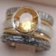 citrine ring engagement ring set of 5 natural november birthstone 14k yellow gold rings st silver wedding bands gemstone ring wedding ring