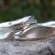 unique wedding rings handmade sterling silver wedding band set wavy channel shaped - set of 2 - made to order - handmade jewelry