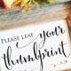 Please LEAF your thumbprint- Wedding thumbprint tree guest book Thumbprint Guestbook sign (Stylish) (Frame NOT included)
