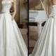 Simple Strapless Lace Wedding Dress 2016 Elegant Sash Sleeveless A Line Satin Chapel Train Vestido De Noiva Bridal Ball Gowns Online with $109.3/Piece on Hjklp88's Store 