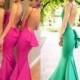 Cheap Mermaid Bridesmaid Dresses Ruffles Backless Satin 2016 Bridesmaids Girl's Dress For Wedding Crew Long Party Evening Gowns Online with $75.84/Piece on Hjklp88's Store 