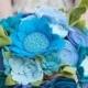 Felt Bouquet - Wedding Bouquet - Alternative Bouquet - "Blue Bird"
