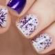 Purple Snowflake Nail Art