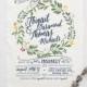 Watercolor Wedding Invitation Suite DEPOSIT, DIY, Rustic, Boho Chic, Floral, Bohemian, Calligraphy, Printable, Wreath (Wedding Design #70)