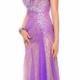 Lace Up Sweetheart Purple Sleeveless Crystals Sequins Tulle Floor Length