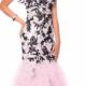 Pink Lace Up Appliques Sweetheart Sequins Floor Length Tulle Mermaid