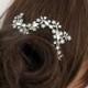 Antique silver hair vine, Bridal hair vine, Wedding headpiece, Bridal hair comb, Swarovski crystal, Vintage style hair piece, Hair accessory