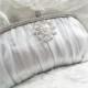 Silver Satin Rhinestone Pearl Bridal Clutch - Crystal Rhinestones Pearl Brooch Wedding Clutch - bridesmaid purses - Vintage Style