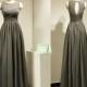 Long Dark Grey Bridesmaid Dress for Wedding Chiffon Elegant Maternity Evening Dress for Women Formal Party Gown