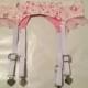 Pastel cream, white, and pink hearts and roses garter belt 30"-32" waist