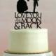 Silhouette Wedding Cake Topper - To the Moon and Back - Victorian / Vintage Inspired