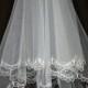 Bridal Veil - Emma Wedding Veil with Embroidery - Embroidered Veil - Two Layers - Cascade Veil - Lace Veil