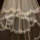 Bridal Veil - Hadley  Wedding Veil with Embroidery - Embroidered Veil-Drop Veil-Lace Veil-Bridal Accessories