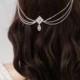 Wedding Headpiece with crystals - Bohemian Wedding Headpiece - Silver chain headpiece -Bridal Hair Accessory -Downton abbey 1920s Headpiece