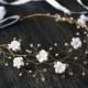 32_White wedding hair accessories, Flower crown, Flower hair piece, Flower tiara, Crowns, Wedding crown, Flower hair accessories, Flowers.