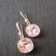 Pale Pink Rosaline Swarovski Crystal Earrings/ Bridesmaid Jewelry/ Wedding Jewelry/ Pink Crystal Drop Earrings/ Square Crystal Earrings