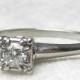 Art Deco Ring Diamond Engagement Ring 0.30 Carat Diamond Engagement Ring 1920's Jabel Engagement Ring Solitaire Diamond Ring 18k white gold