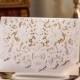 White Cream Lace Wedding Invitation Card Laser By MyUniqueWedding