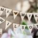 Mr. & Mrs. Personalized   Cake  Banner / Wedding Cake Topper/ Glitter Banner with beads