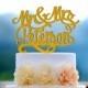 Wedding Cake Topper Monogram Mr and Mrs cake Topper Design Personalized with YOUR Last Name 045