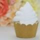 Gold Glitter Cupcake Wrappers - Set of 24 - Standard or Mini Size