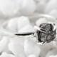 Silver Engagement Ring Uncut Rough Diamond Rings