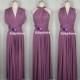 Maxi Full Length Bridesmaid Rose Pink Infinity Dress Convertible Wrap Dress Multiway Long Dresses