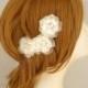 Freshwater Pearl Wedding Hair Flower, Ivory Bridal Hair Flower, Bridal Hair Piece, Bridal Hairpiece, SILK, Flower Wedding Hairpiece Handmade