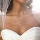 Clear crystal teardrop necklace and earring set - wedding jewelry - Bridal jewelry -