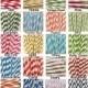 200 "Pick Your Color" Paper Straws, MADE IN USA, Paper Drinking Straw, Mason Jar Straws, Party Paper Straws, Wedding Straws, Bulk Discount