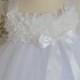 White chiffon Hydrangea flower girl  tutu dress