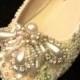 Wedding Shoes Plus Size 11,12,13  Bridal Flats Beaded Rhinestones Hand Embellished