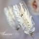 Winter Wedding, frosty glass, White and Pearls/Peacock Feather Wedding Toasting Flutes/ Сrystal and Pearls Wedding/Luxury Traditional/2pcs/