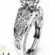 2 Carat Diamond Engagement Ring Unique 14K White Gold Engagement Ring Art Deco Styled Diamond Ring