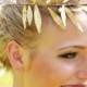 Metallic Gold Laurel Leaf crown, halo,vine headband, Grecian headpiece - Laura