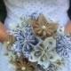 Gold Rush- Paper Flower Bouquet // Paper Bridal Bouquet // Kusudama Origami Bouquet/ Flower Arrangement/ Wedding/ Gold Polka Dot