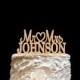 Wood Cake Topper Mr Mrs Wedding Cake Topper Last Name Personalized Cake Topper