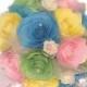 Yellow, pink, green and blue bridal bouquet, Pastel paper Peony bouquet, Artificial wedding bouquet, Bridal bouquet in your choice of colors