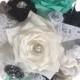 Turquoise bridal bouquet, Brooch Wedding bouquet, Pearl and lace bouquet, Paper Bouquet, Toss bouquet, Fake flower bouquet, Lace bouquet