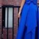 PD16088 Royal blow open back bow taffeta prom gown dress