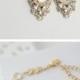 Golden Shadow Bridal Bracelet and Earring Set Gold Wedding Jewelry Art Deco Wedding Bracelet  Bridal jewelry Set ESTELLA