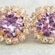 Purple Stud Earrings,Lavender Swarovski Earrings,Bridal Crystal Earrings,Lilac Wedding,Violet Bridesmaids Earrings,Purple Swarovski Earrings