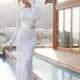 Scoop Neckline Floor-Length Long Sleeves Bridal Dress
