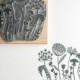 Flower Silhouette Rubber Stamp