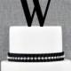 Letter W - Initial Cake Topper, Monogram Wedding Cake Topper, Custom Cake Topper