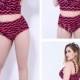 Rose Color With Broken Line Print Plus Size Womens Bikini Suit Lidyy1605202076