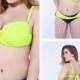 Light Yellow Mixed Colors Plus Size Womens Bikini Suit With Bandage Adornment Lidyy1605202062